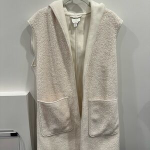 Joie Off-White Sherpa Hooded Vest